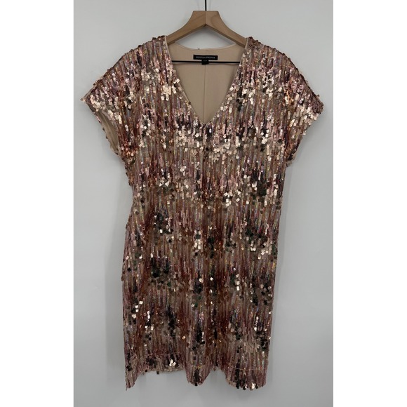 Boston Proper Dresses & Skirts - Boston Proper Dress Womens Medium Rose Gold Sequin‎ Party Wedding Evening Event